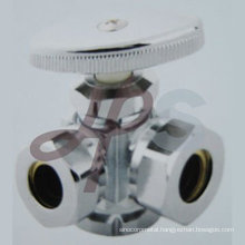 3-way brass angle supply valve